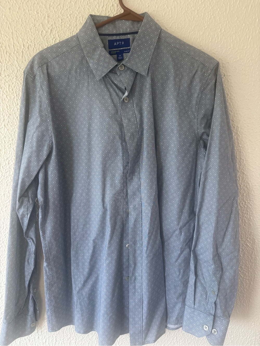 Apt. 9 Light Blue Micro-Print Men's Dress Shirt